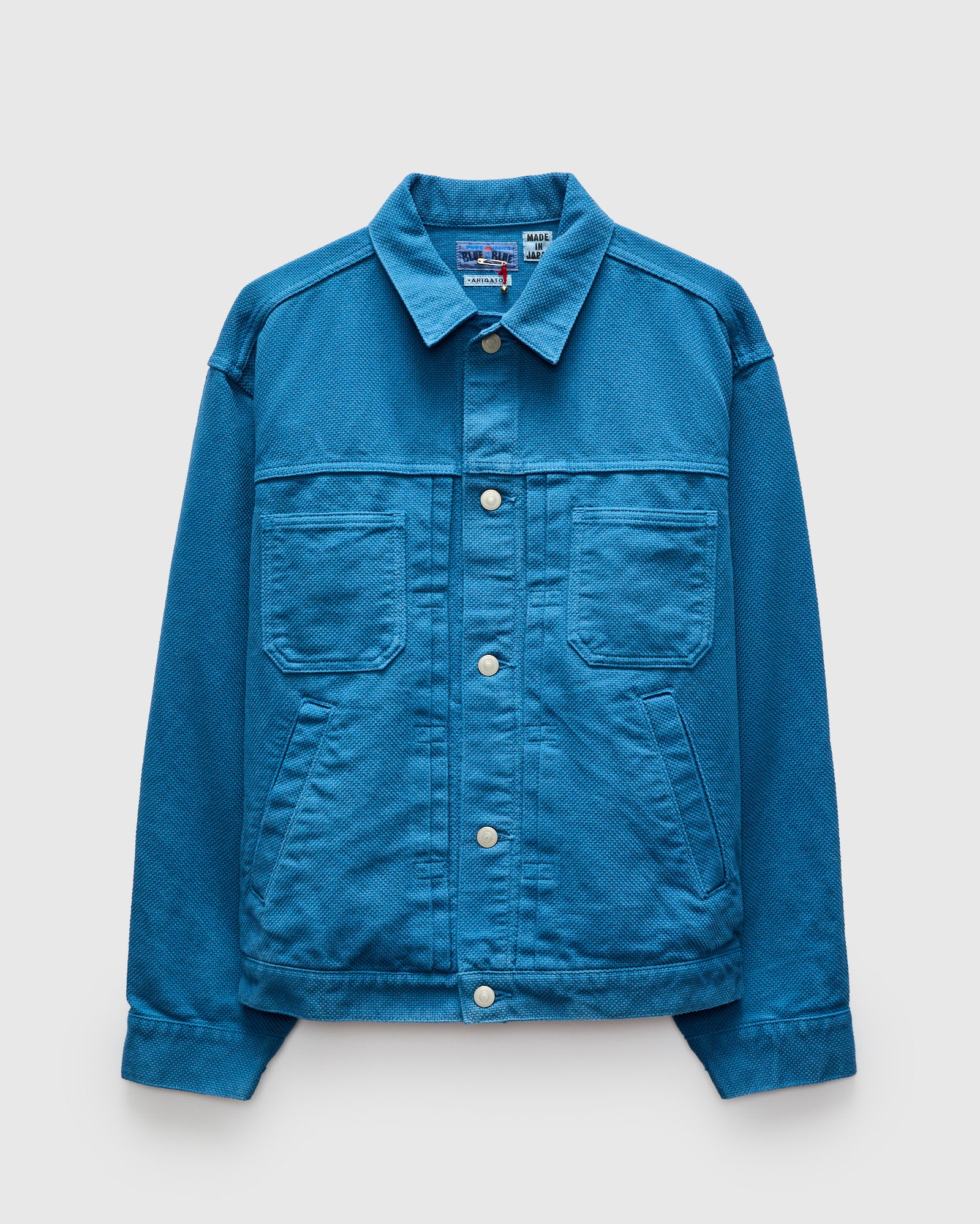 日本製　BLUE BLUE ショップコート　デニム　インディゴ　金ボタン　L 日本製 BLUE BLUE ショップコート デニム インディゴ 金ボタン L