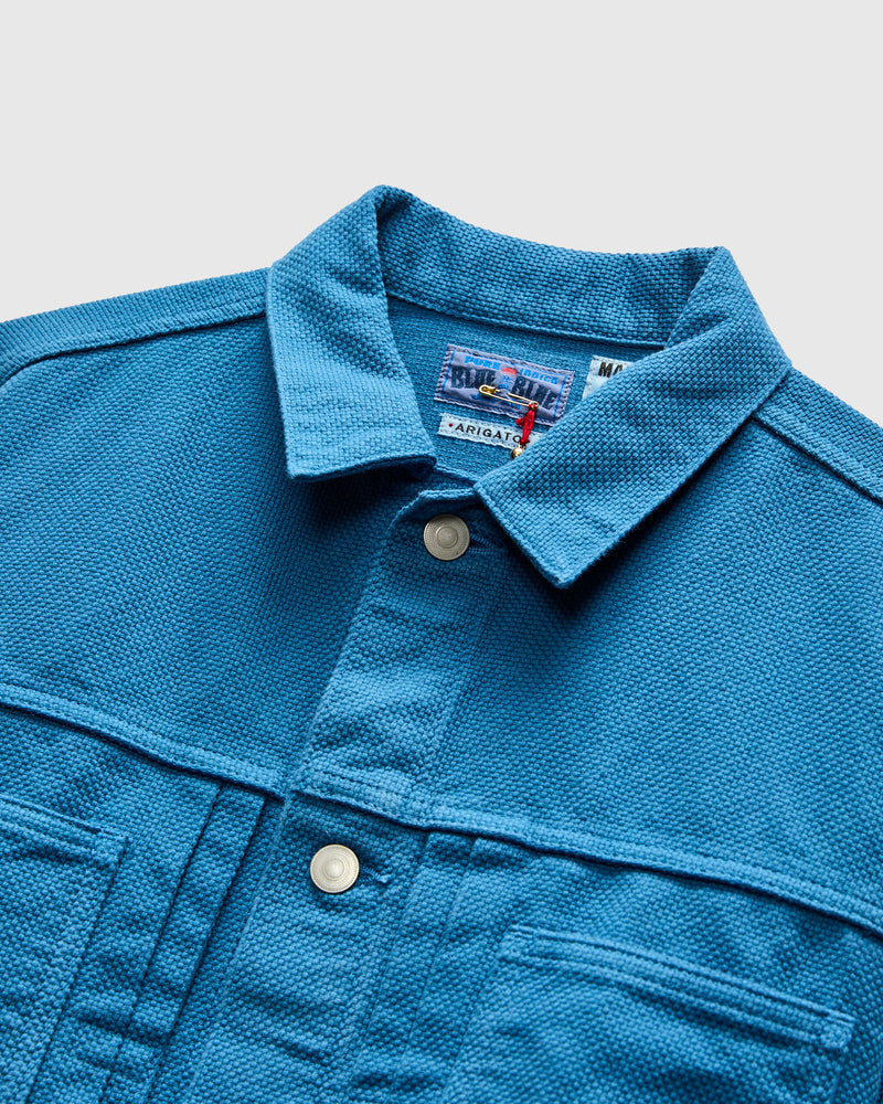 Sashiko Trucker Jacket in Blue Indigo