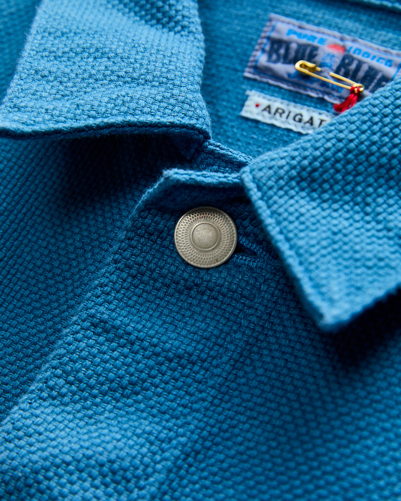 Sashiko Trucker Jacket in Blue Indigo