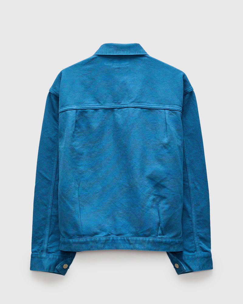Sashiko Trucker Jacket in Blue Indigo