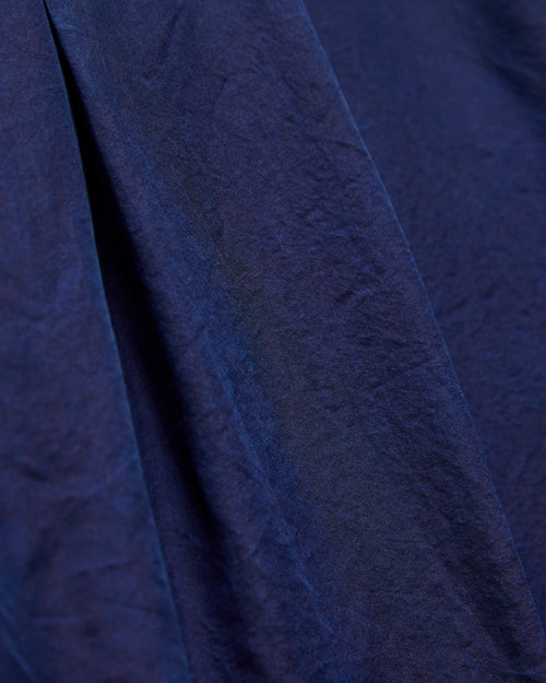 Silk Habutae Short Sleeve Shirt in Pure Dark Indigo