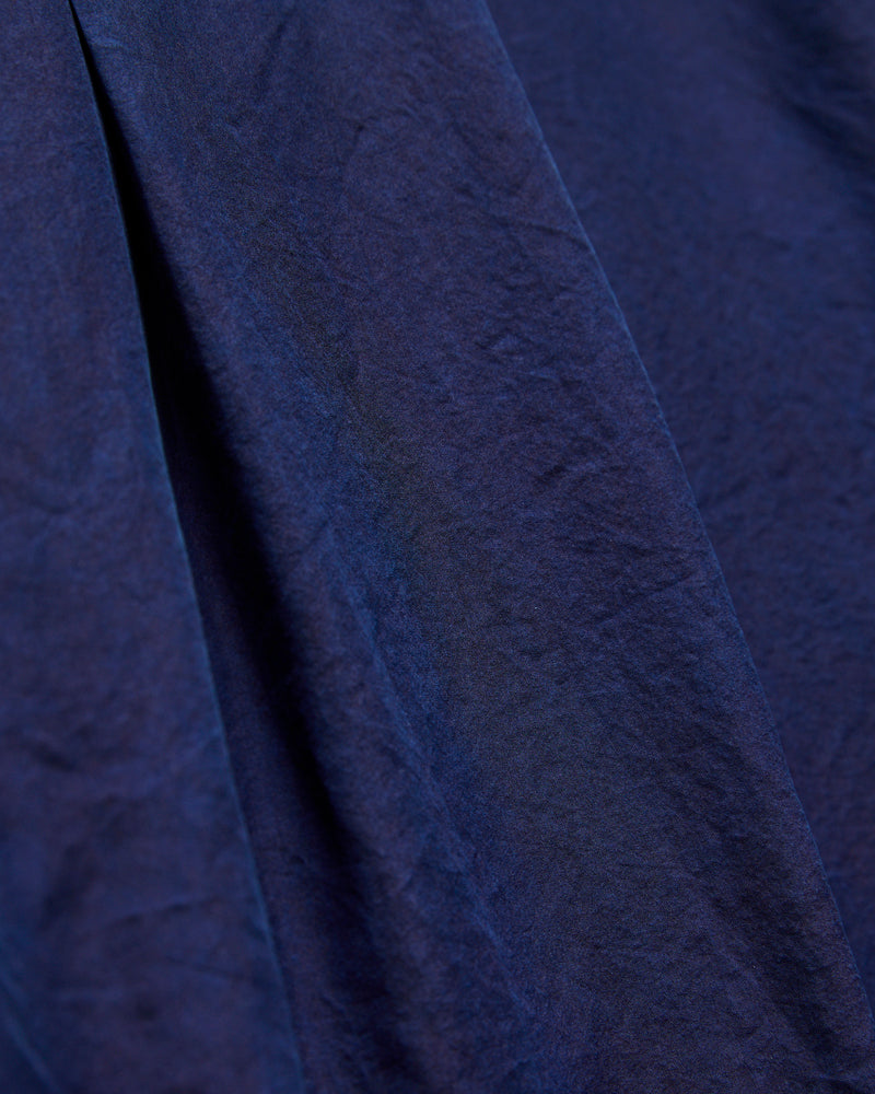 Silk Habutae Short Sleeve Shirt in Pure Dark Indigo