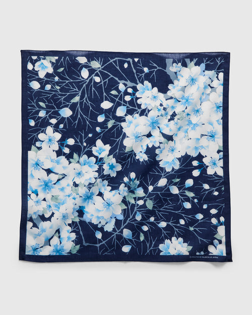 "Sakura Kaza" Bandanna in Navy
