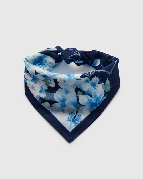 "Sakura Kaza" Bandanna in Navy