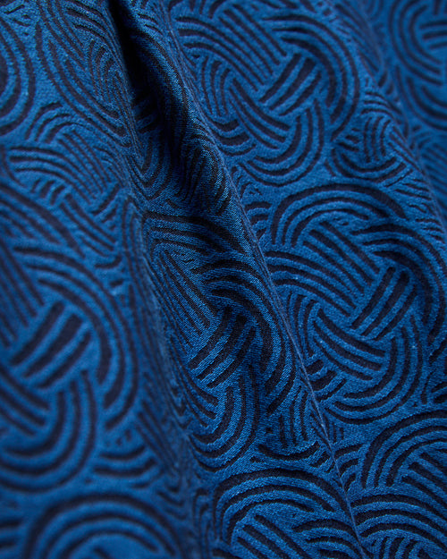 "Mizuhiki Knot" Aloha Shirt in Indigo