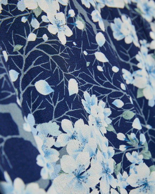 "Sakura Kaza" Aloha Shirt in Dark Navy