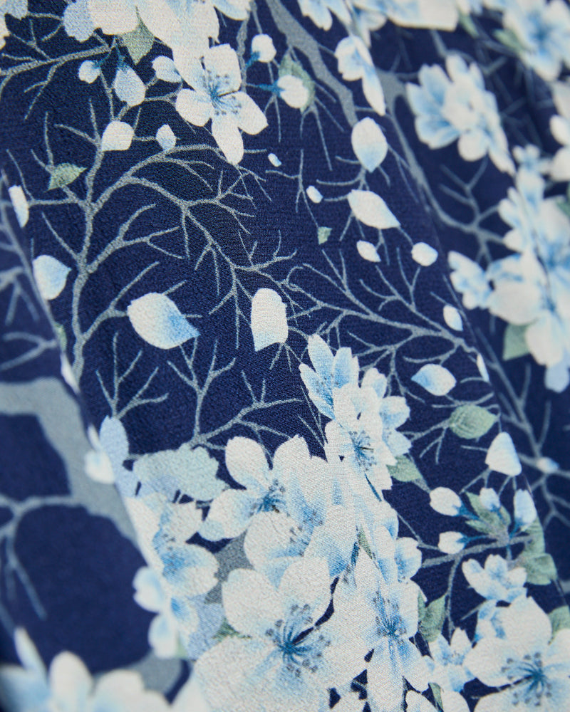 "Sakura Kaza" Aloha Shirt in Dark Navy