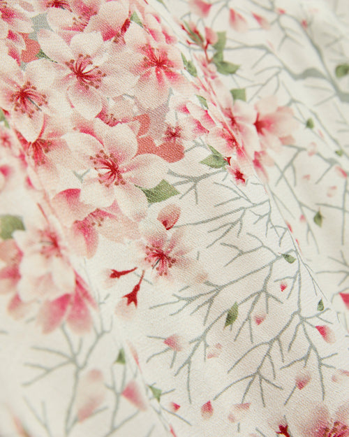 "Sakura Kaza" Aloha Shirt in White