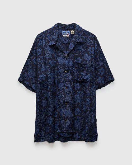 "Tessenka" Bassen Aloha Shirt in Dark Navy