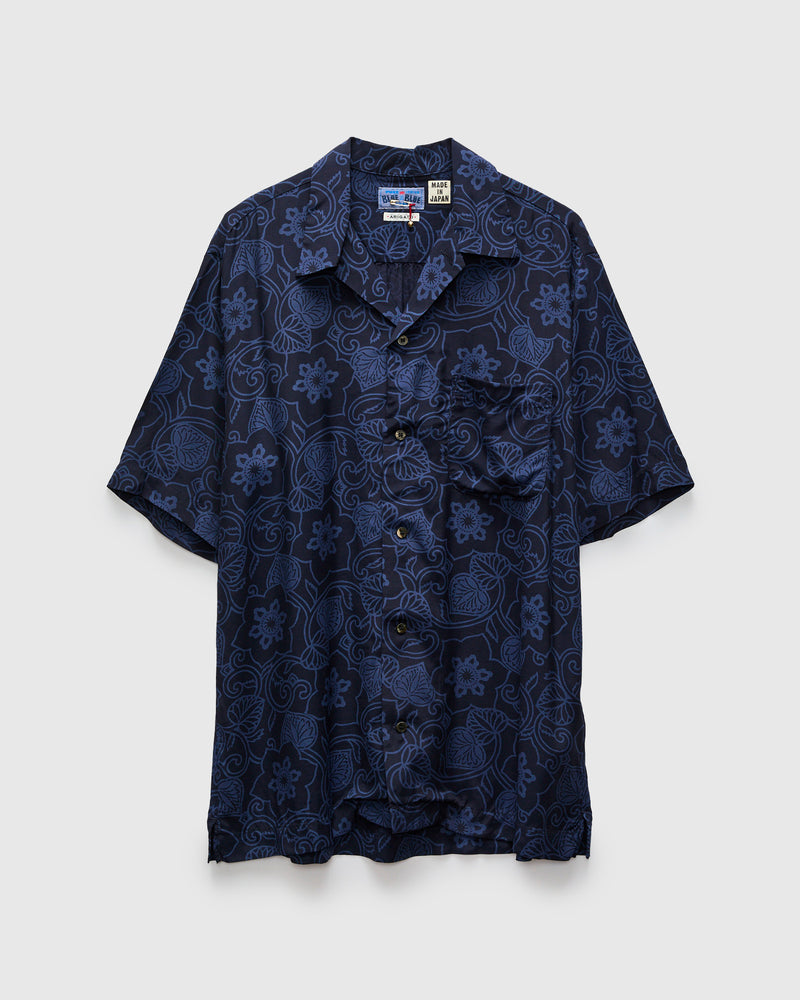 "Tessenka" Bassen Aloha Shirt in Dark Navy
