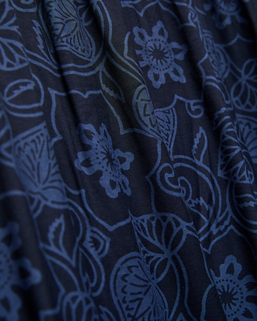 "Tessenka" Bassen Aloha Shirt in Dark Navy