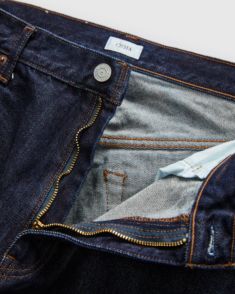 Baggy 5 Pocket Selvedge Denim Pants in Indigo