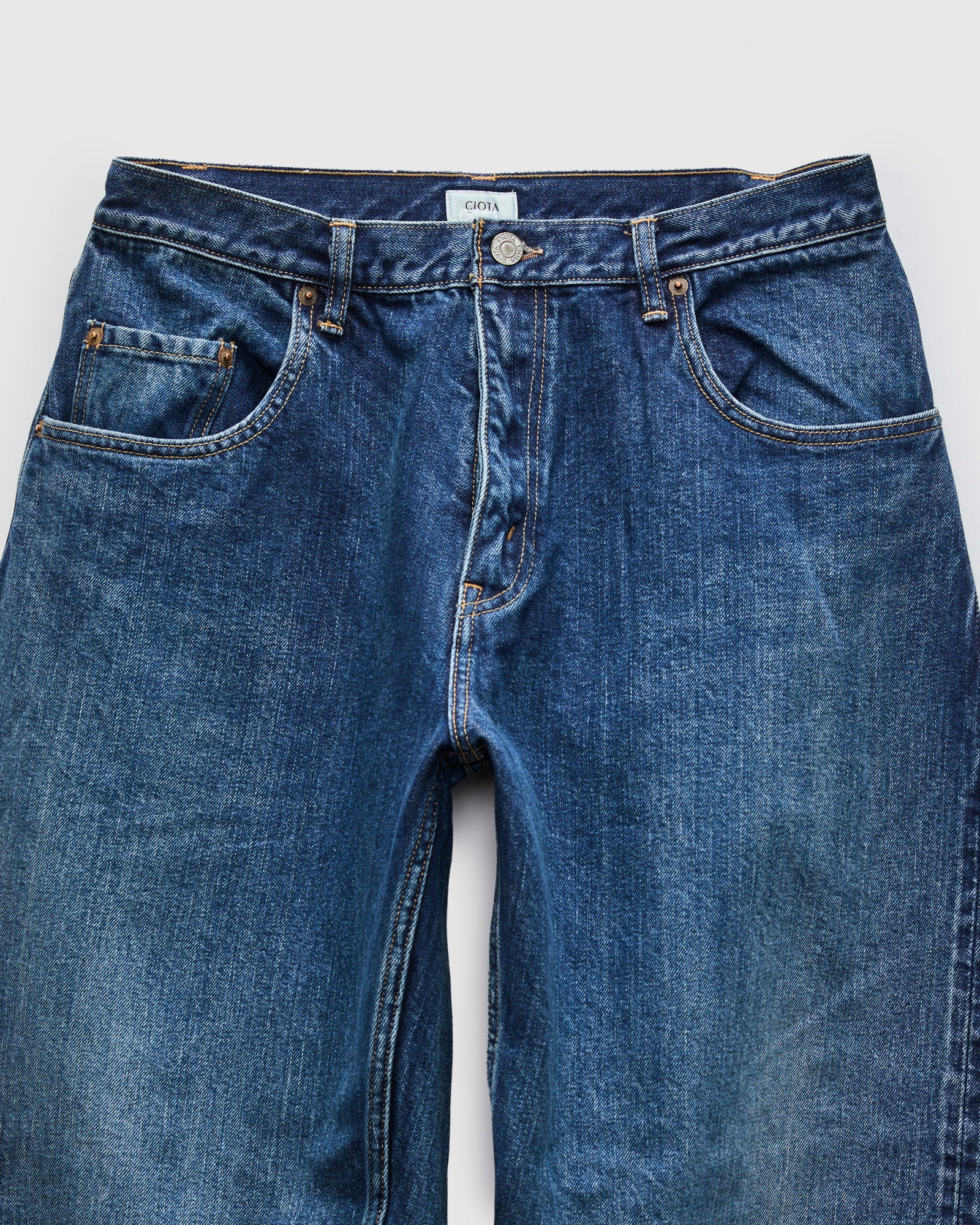 Baggy 5 Pocket Selvedge Denim Pants in Medium Blue – Blue Owl Workshop