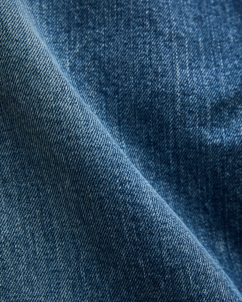 Baggy 5 Pocket Selvedge Denim Pants in Medium Blue