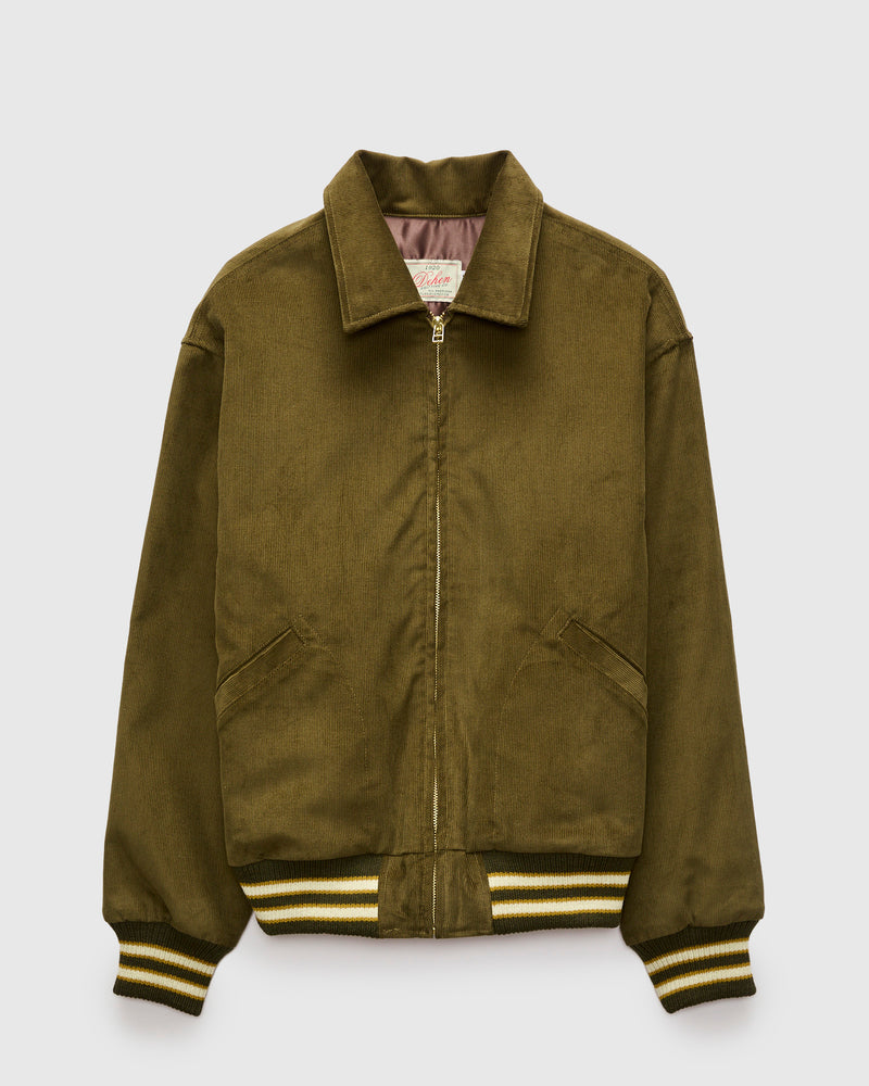60's Cut Team Jacket in Olive Corduroy