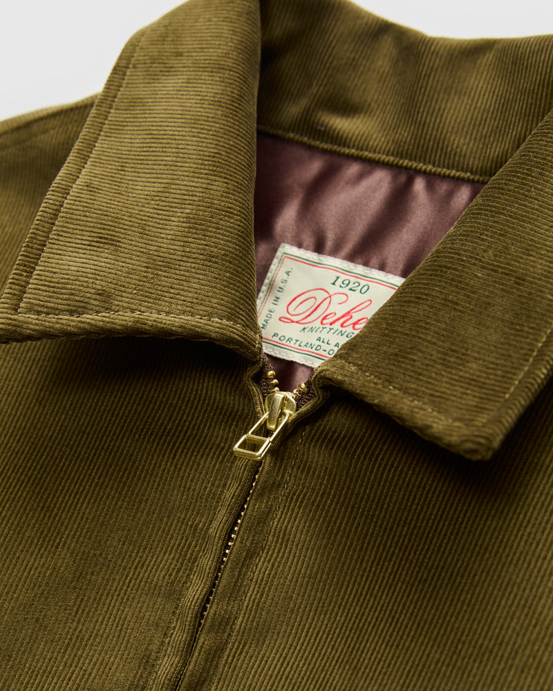 60's Cut Team Jacket in Olive Corduroy