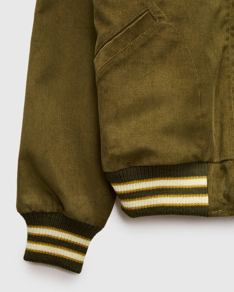 60's Cut Team Jacket in Olive Corduroy