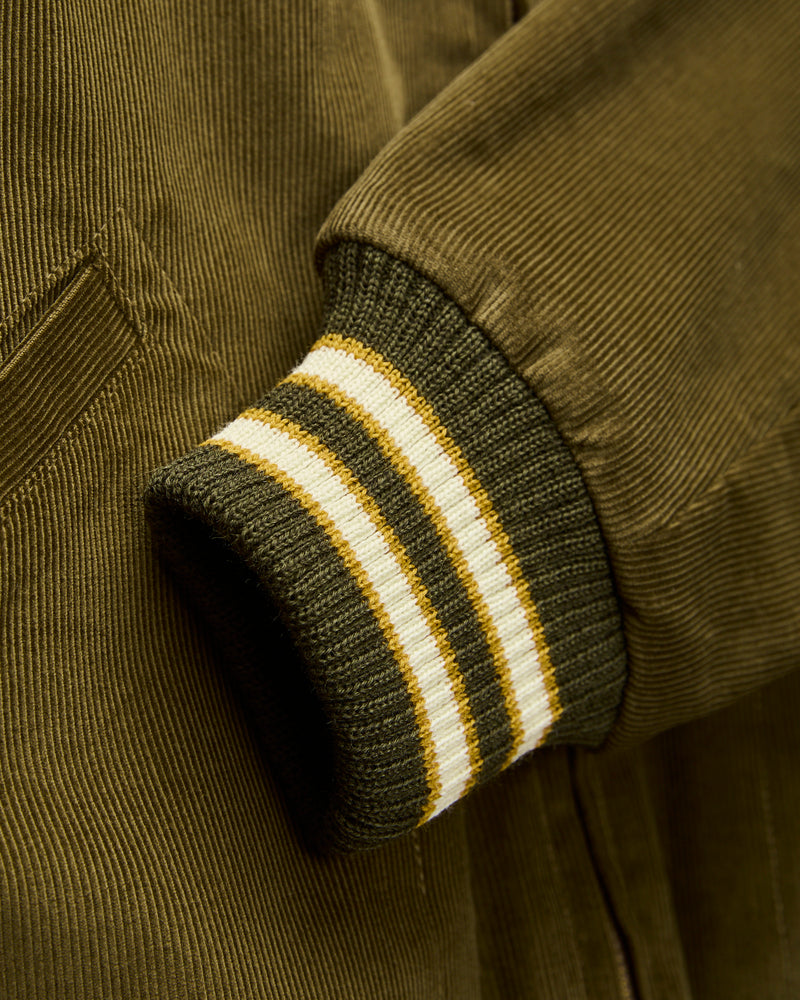 60's Cut Team Jacket in Olive Corduroy