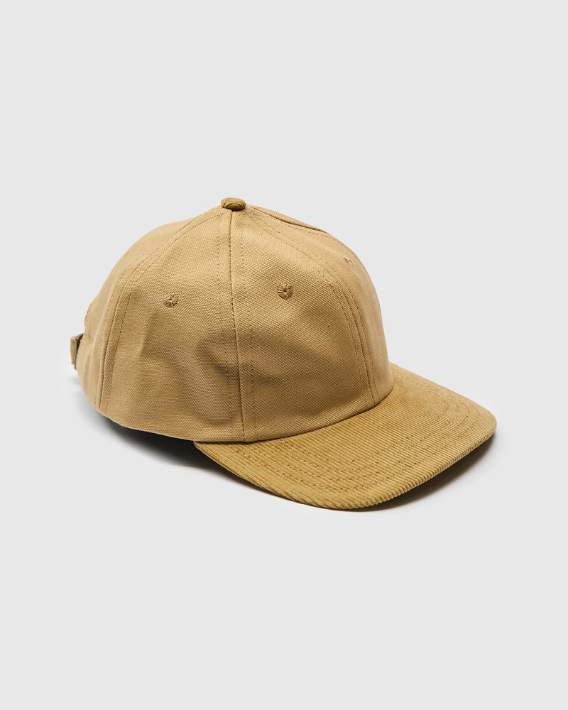 Baseball Hat in Tan Canvas Fawn Corduroy