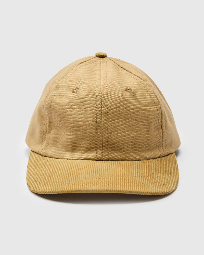 Baseball Hat in Tan Canvas Fawn Corduroy