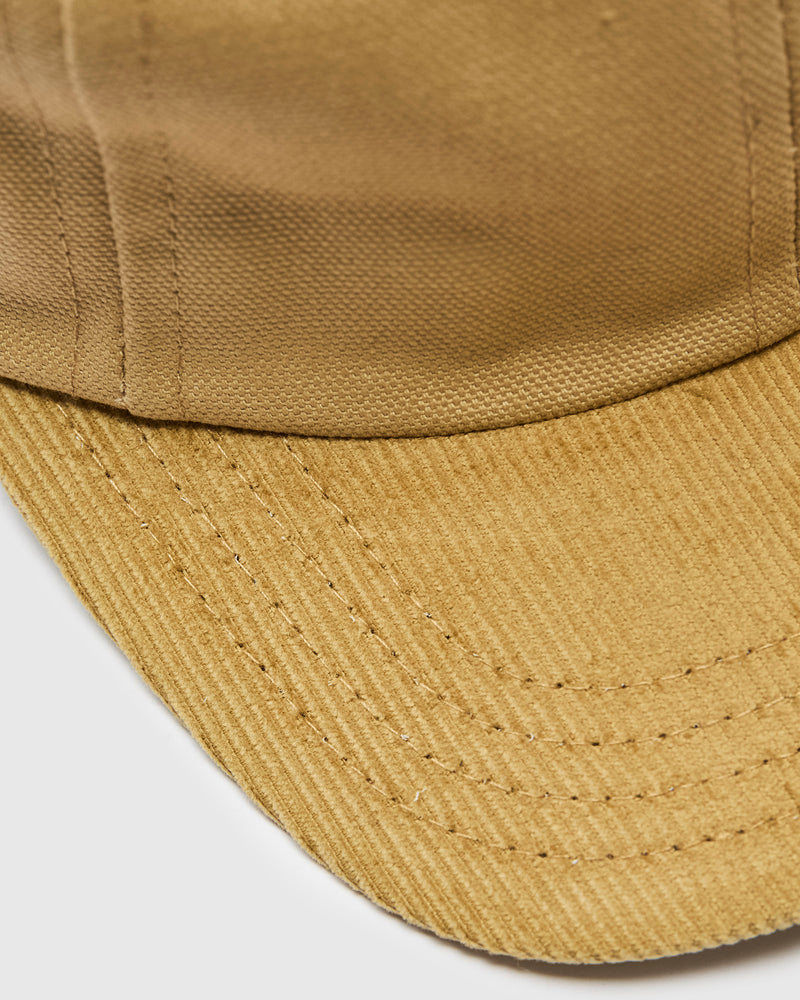 Baseball Hat in Tan Canvas Fawn Corduroy