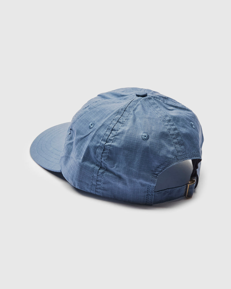 Baseball Hat in Waxed Ripstop Faded Blue