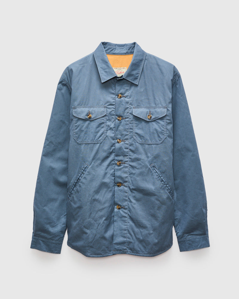 Crissman Overshirt in Waxed Ripstop Faded Blue