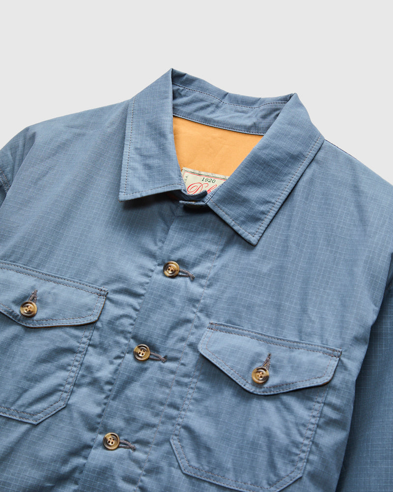 Crissman Overshirt in Waxed Ripstop Faded Blue
