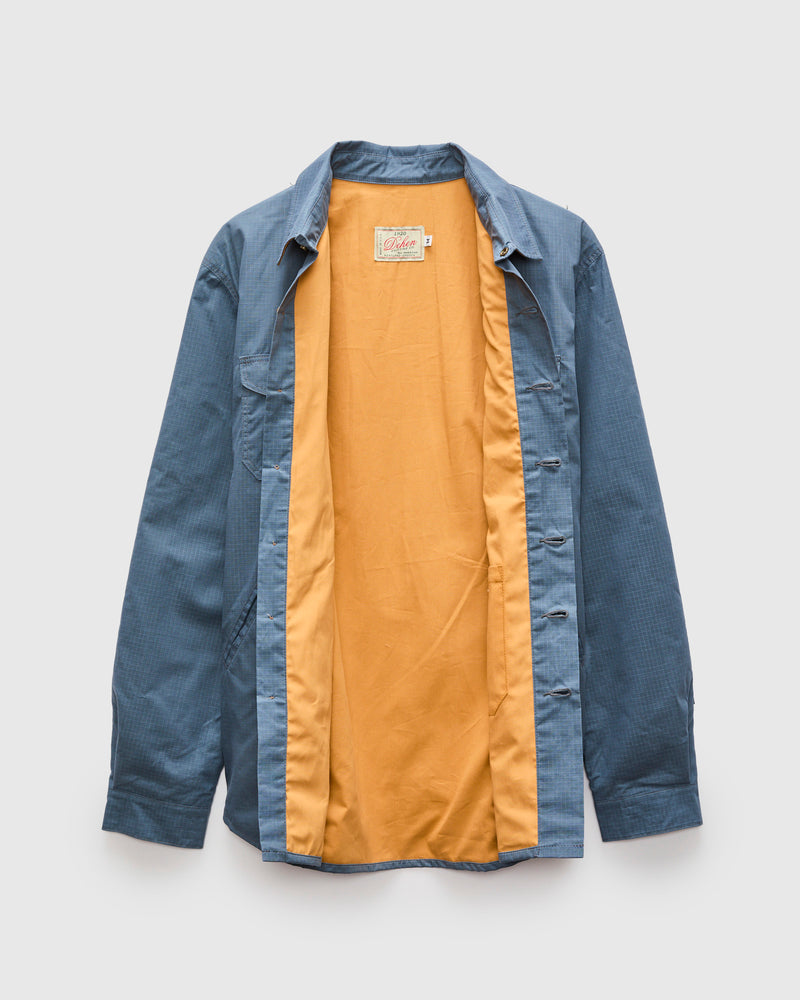 Crissman Overshirt in Waxed Ripstop Faded Blue