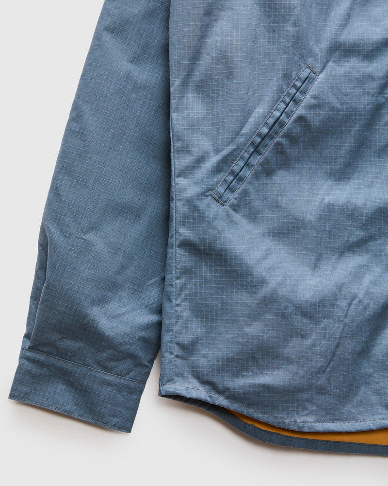 Crissman Overshirt in Waxed Ripstop Faded Blue