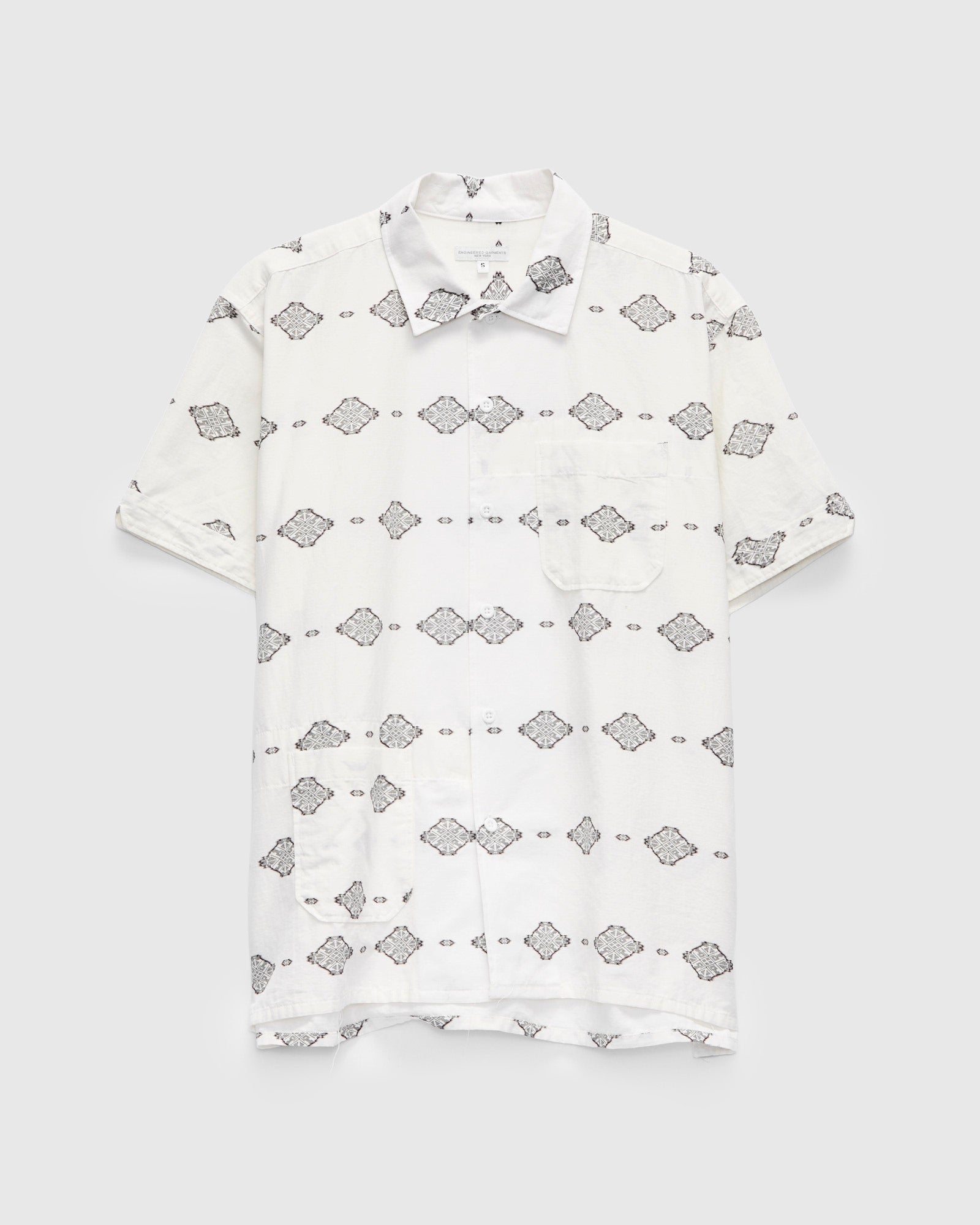 Camp Shirt in White Black Ikat Print – Blue Owl Workshop