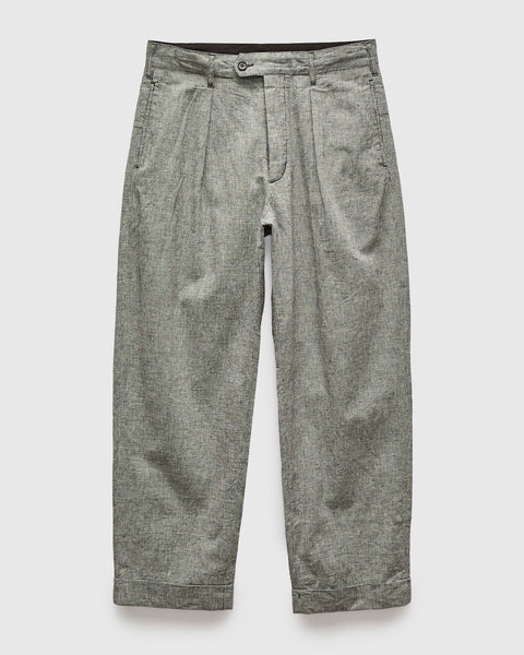 Carlyle Pant in Black Grey Cotton Linen Houndstooth – Blue Owl