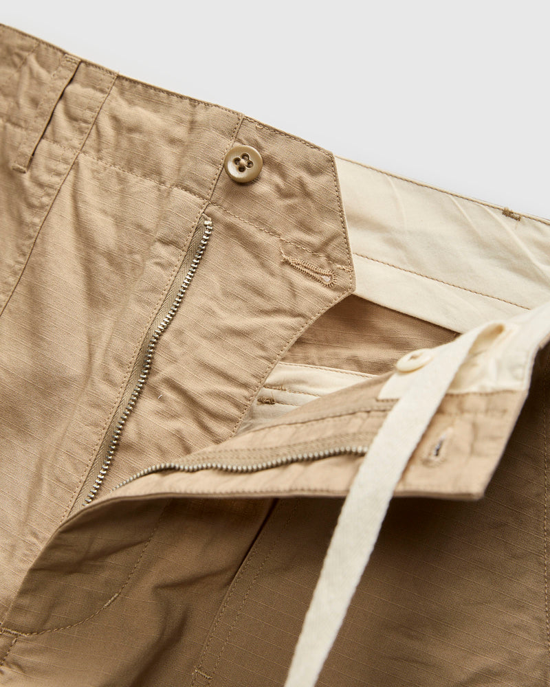 Light Fatigue Pants in Khaki Cotton Ripstop
