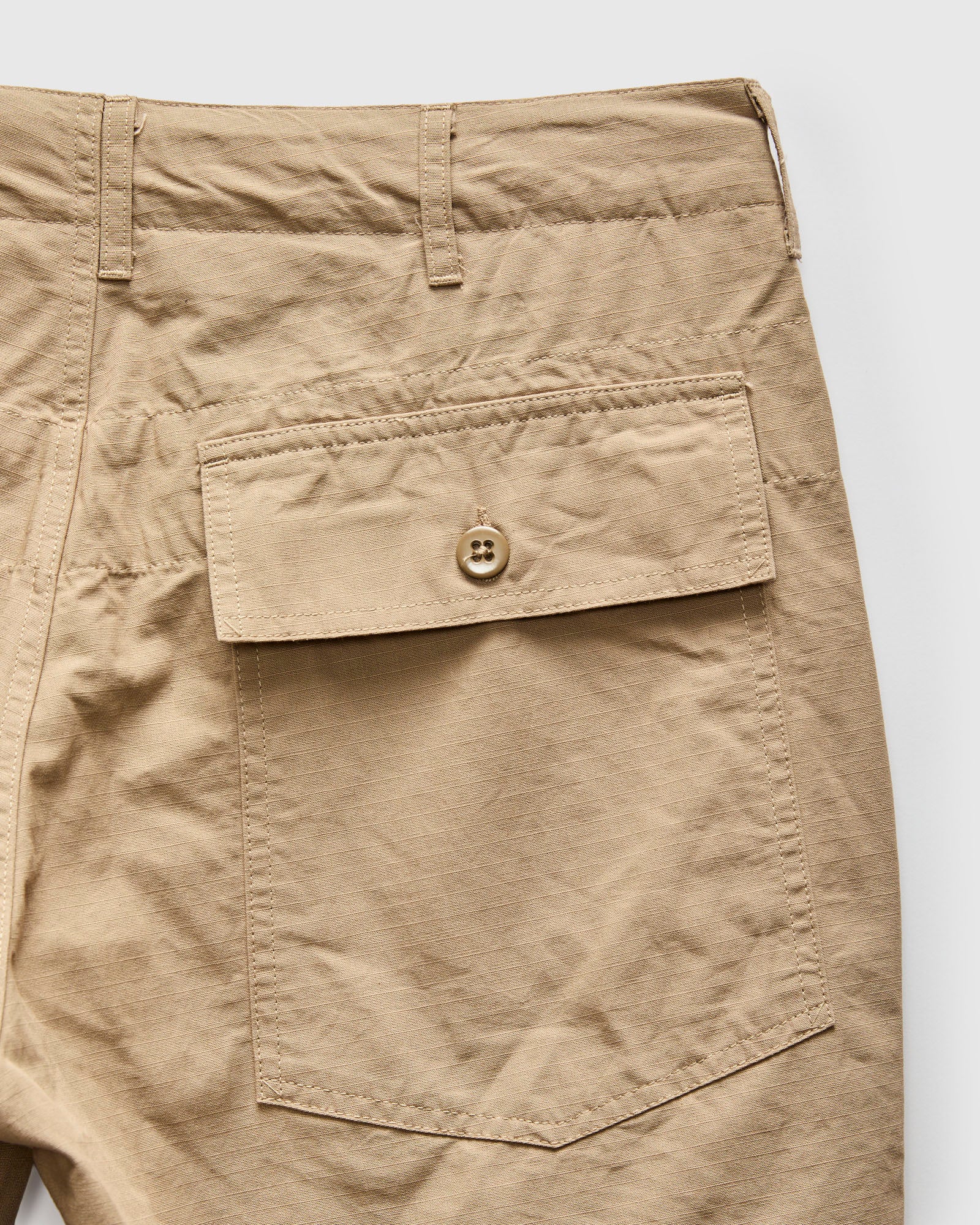 Light Fatigue Short in Khaki Cotton Ripstop – Blue Owl Workshop