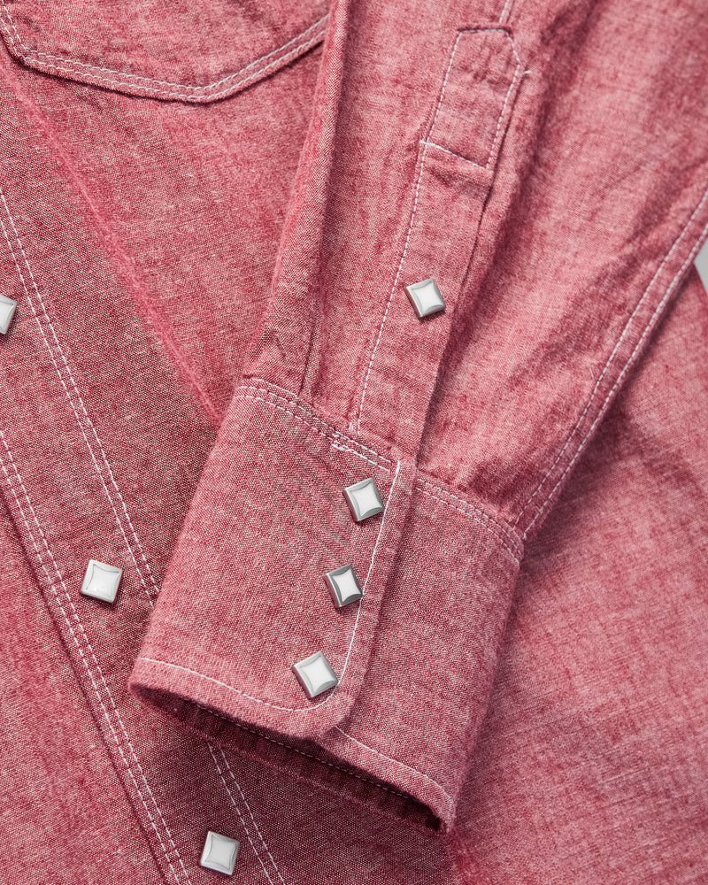 Calico Western Shirt in Dusty Red