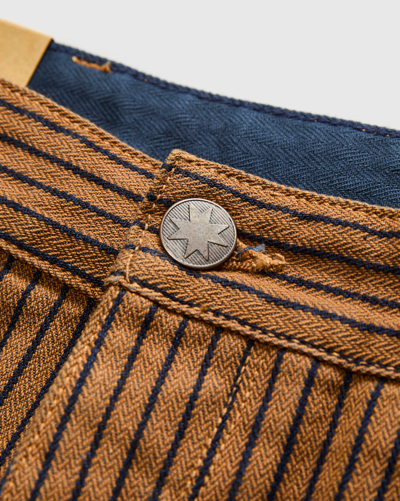 Ortega Pant in Brown Herringbone Dobby