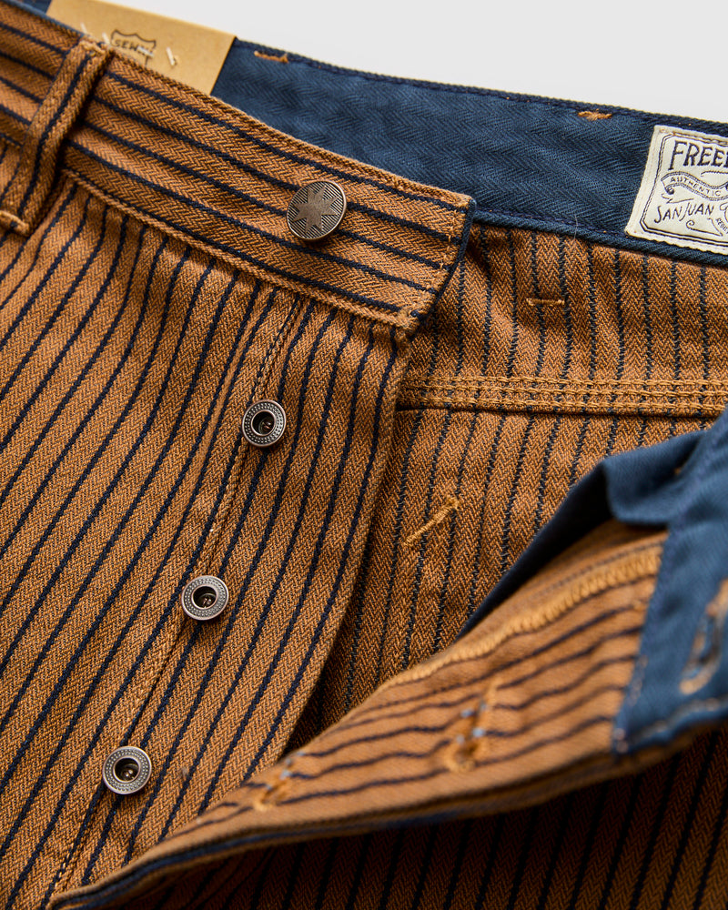 Ortega Pant in Brown Herringbone Dobby