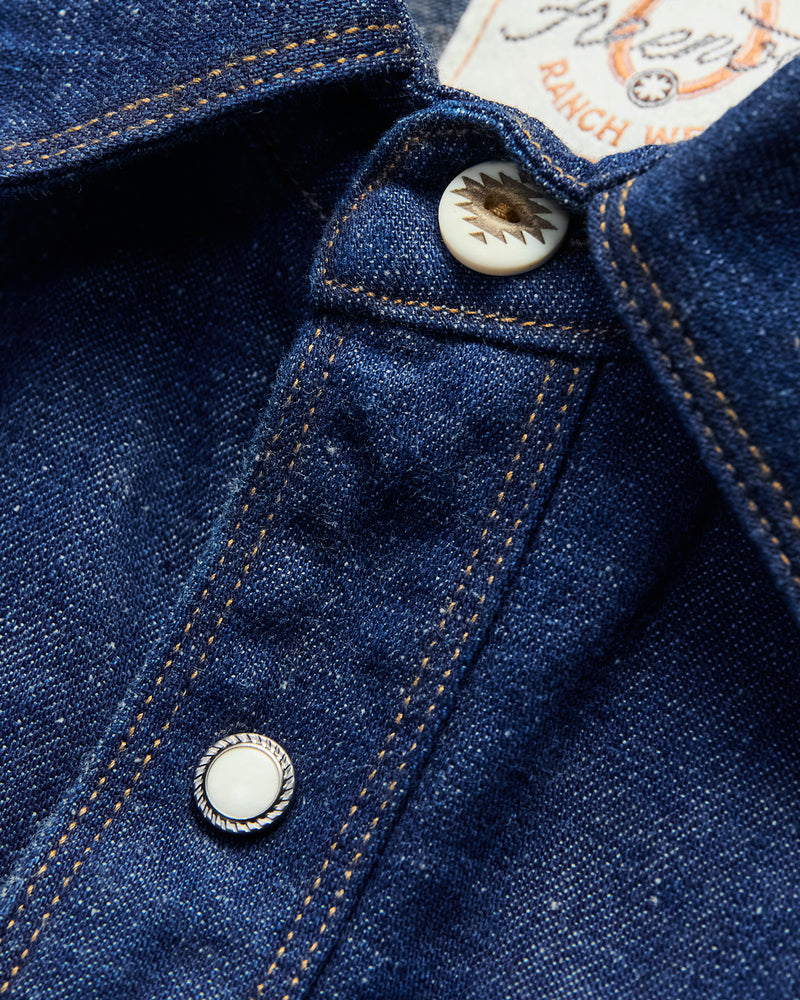 Sinclair Western Shirt in Royal Blue Denim