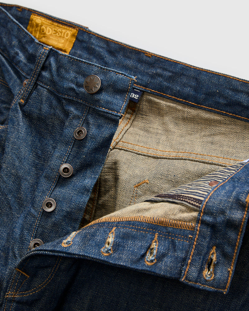 "Natural Rinsed Portola" 13oz Selvedge Denim - Tapered Fit