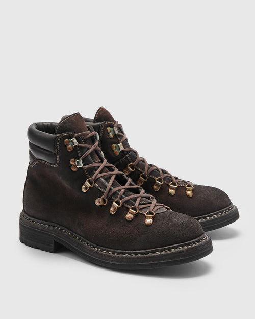 19M Hiking Boot in Dark Brown Reverse Calf Leather