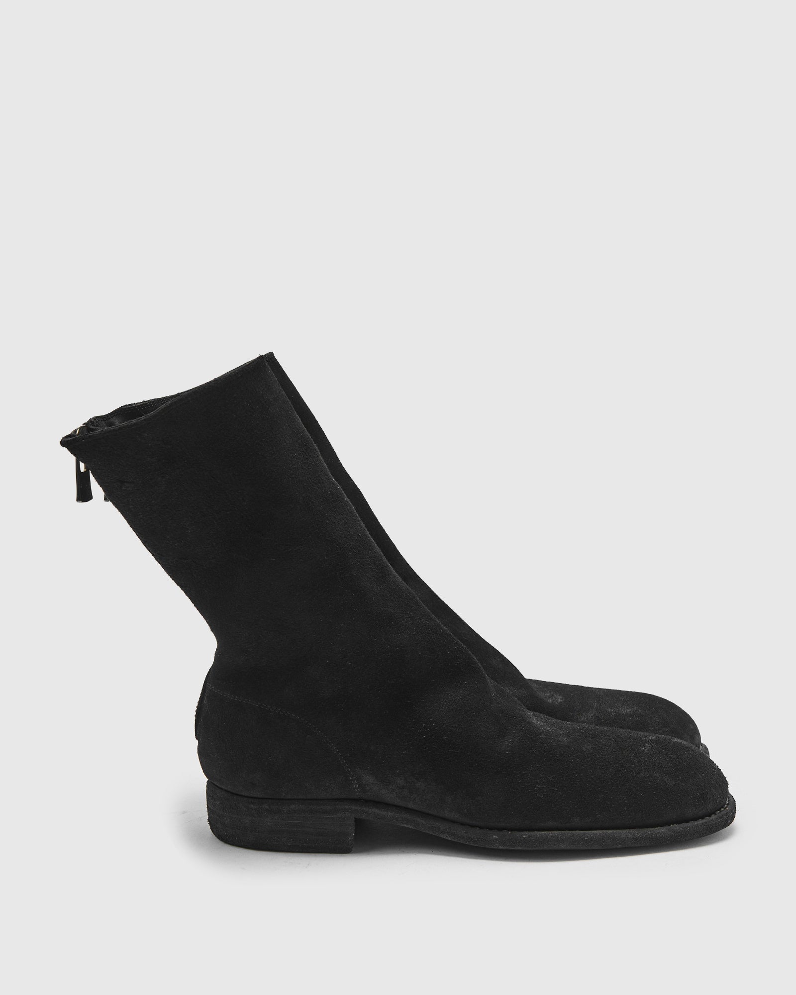 988 Back Zip Boot in Black Reverse Horse Leather – Blue Owl Workshop