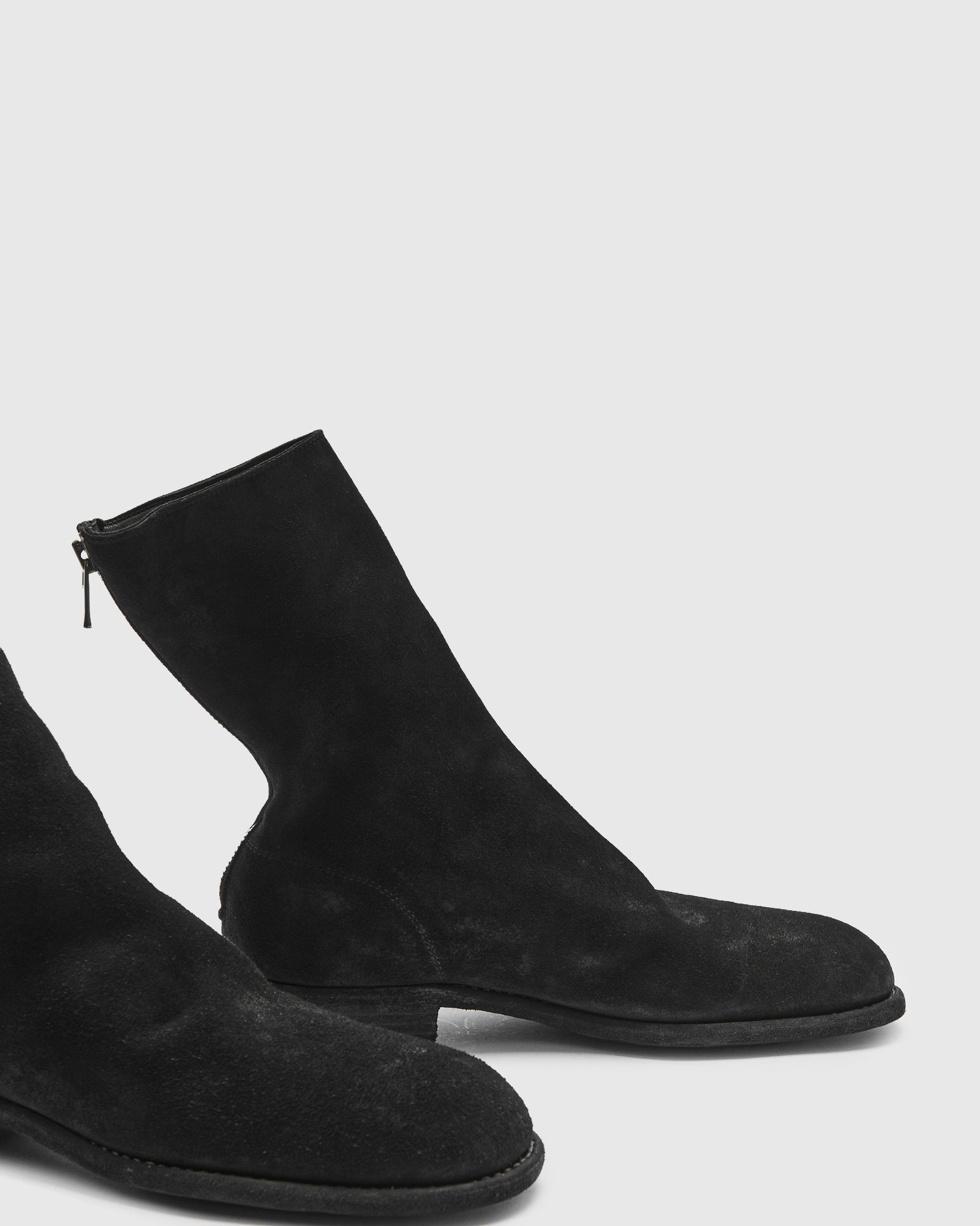 988 Back Zip Boot in Black Reverse Horse Leather – Blue Owl Workshop