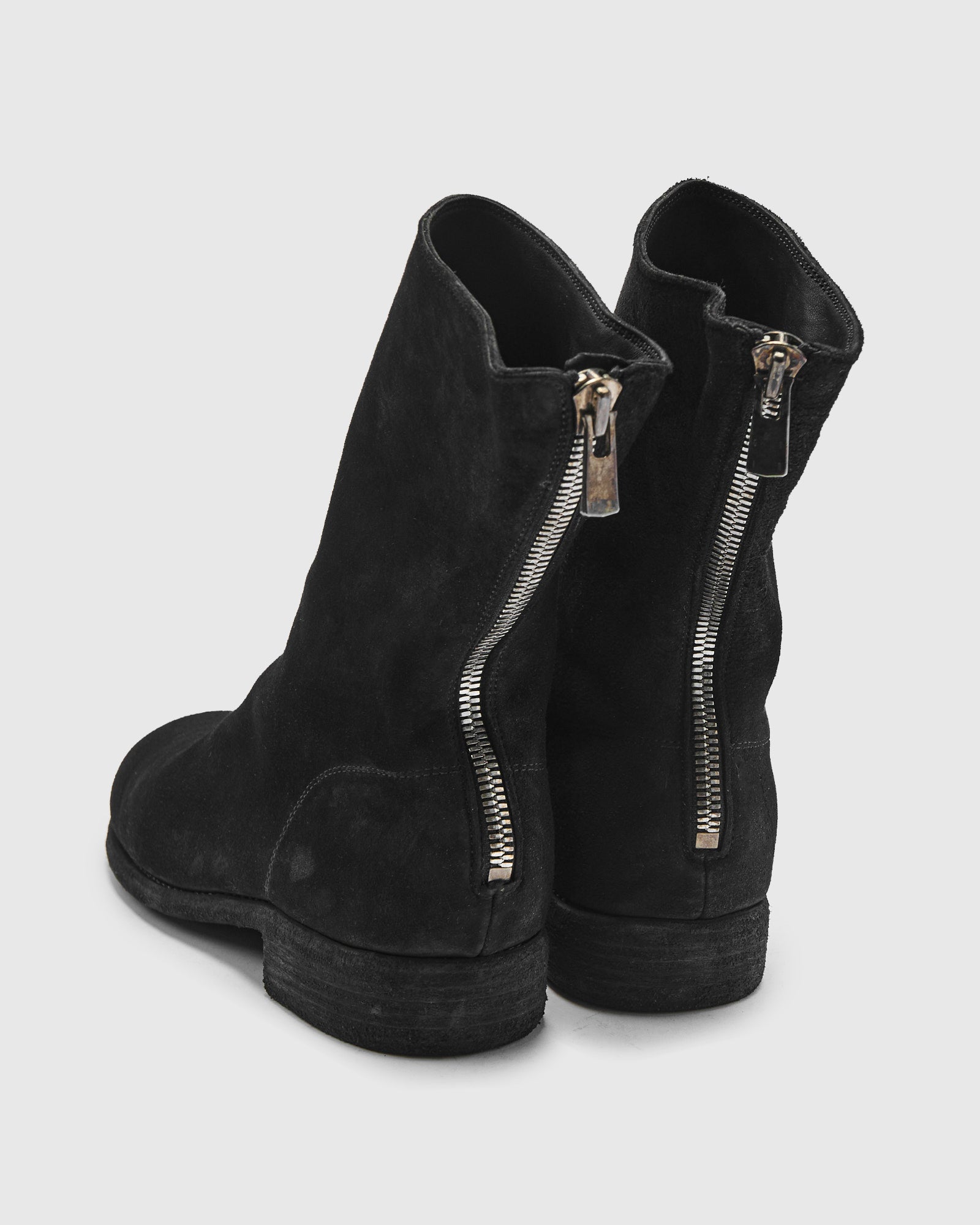 988 Back Zip Boot in Black Reverse Horse Leather – Blue Owl Workshop