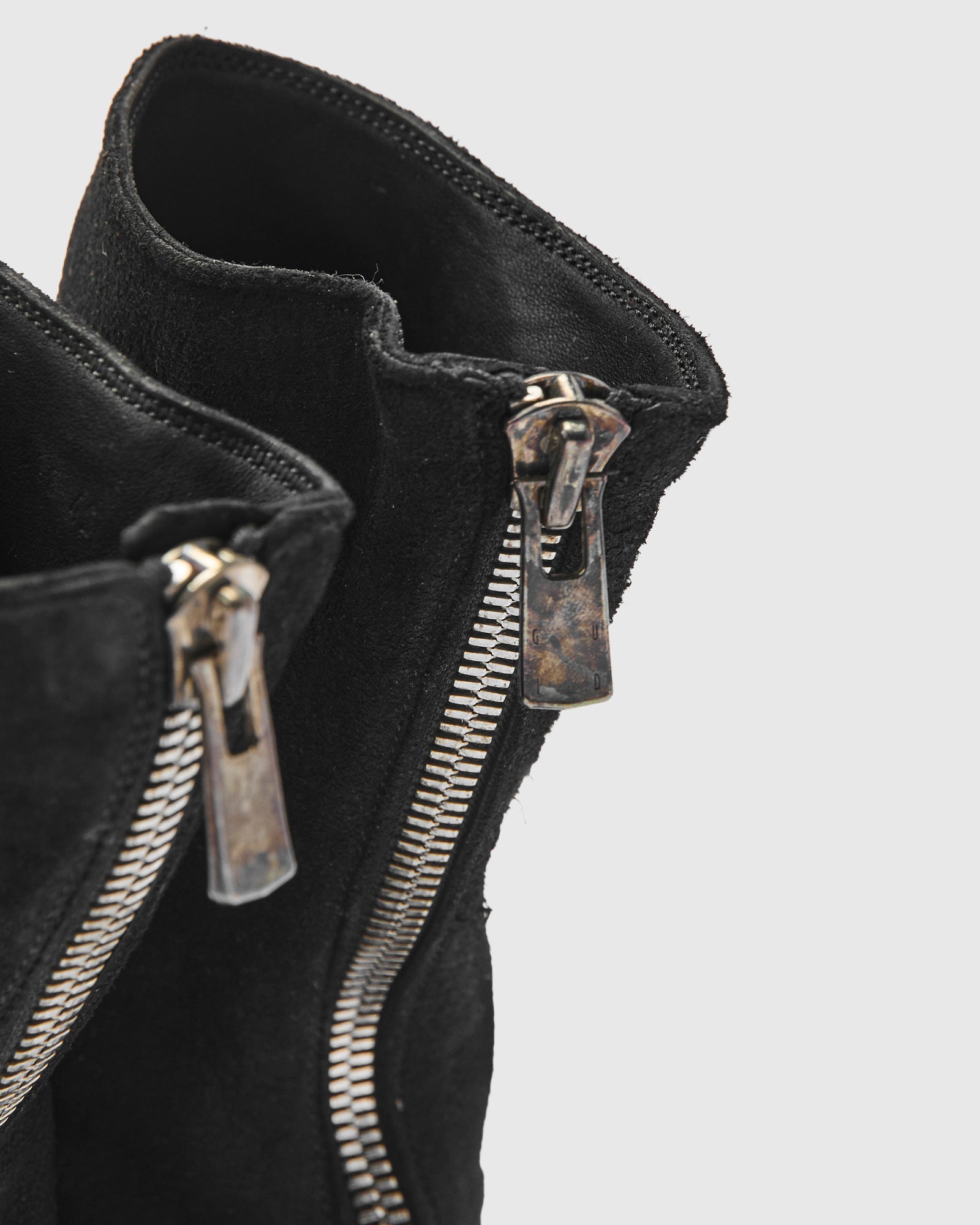 988 Back Zip Boot in Black Reverse Horse Leather – Blue Owl Workshop