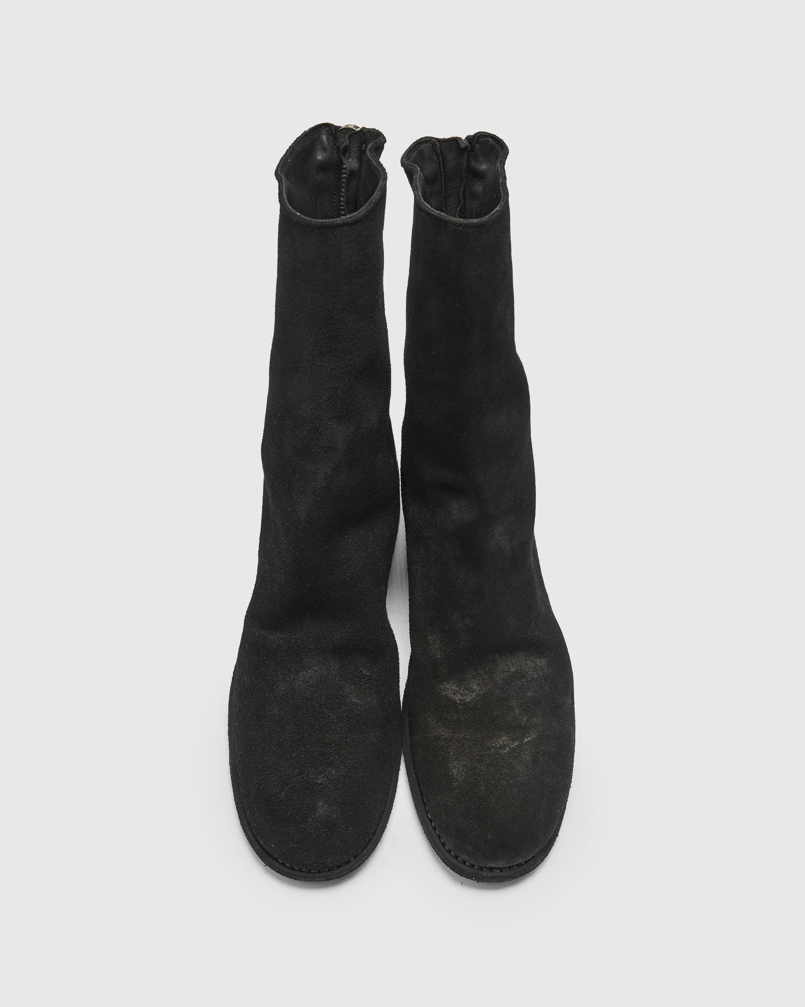 988 Back Zip Boot in Black Reverse Horse Leather – Blue Owl Workshop