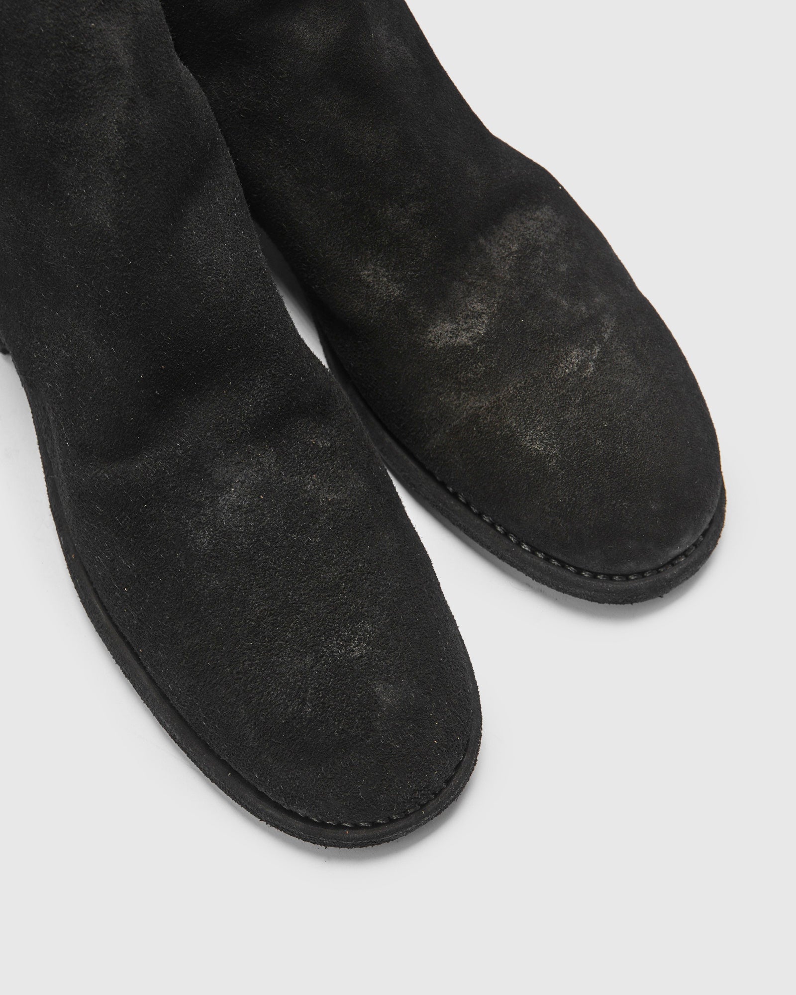 988 Back Zip Boot in Black Reverse Horse Leather – Blue Owl Workshop