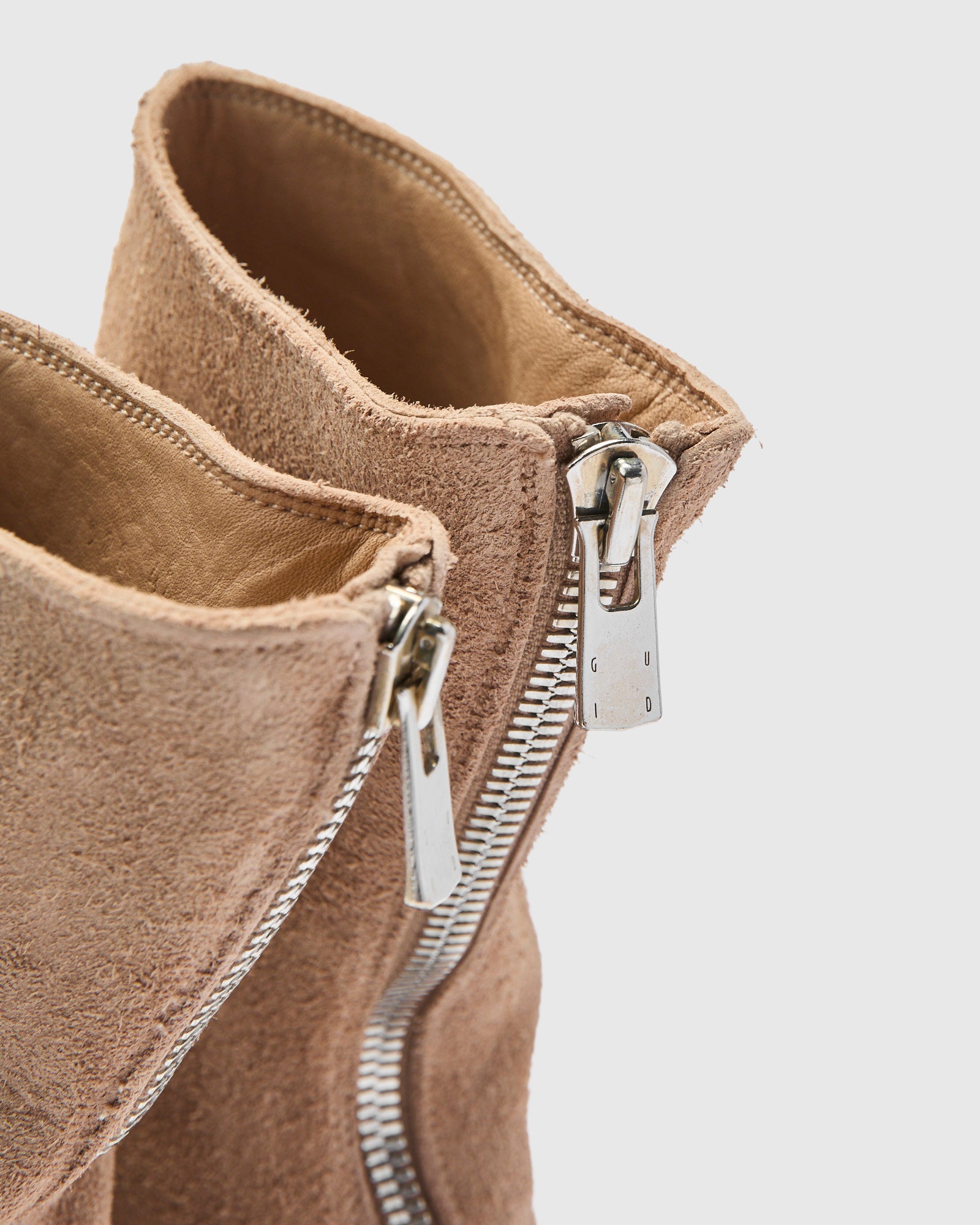 988 Back Zip Boot in Sand Beige Reverse Horse Leather – Blue Owl