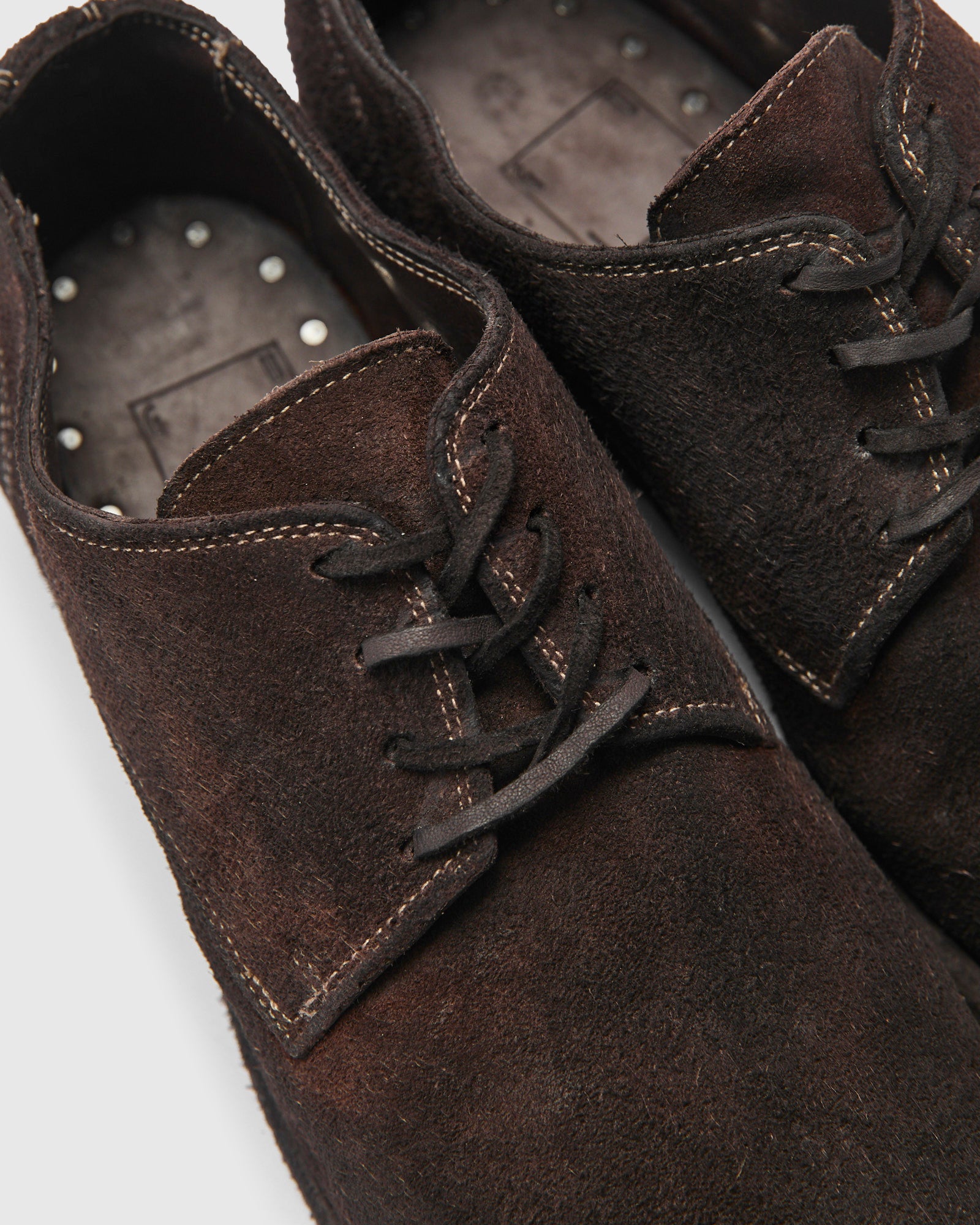 992 Classic Derby in Dark Brown Reverse Horse Leather – Blue Owl