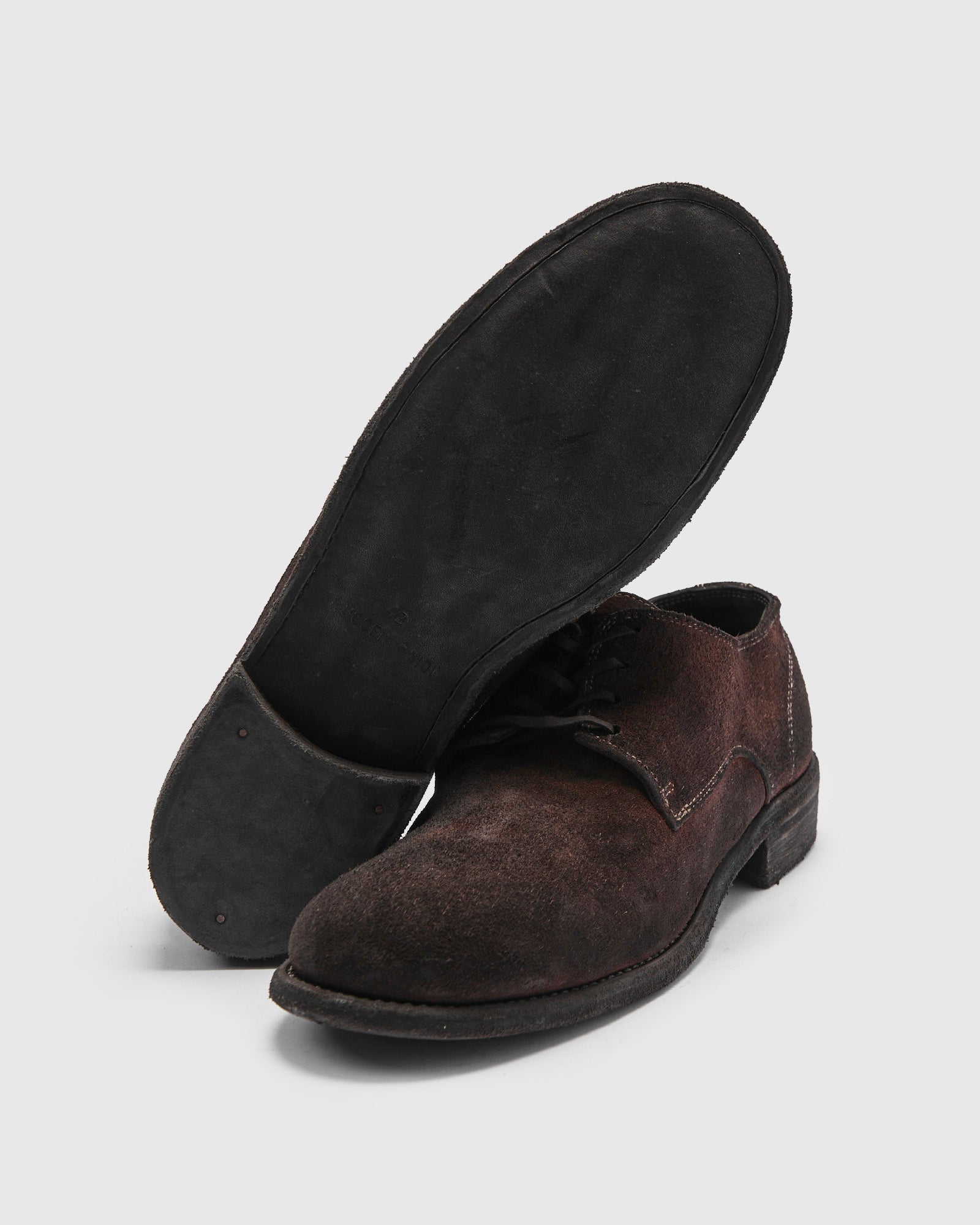992 Classic Derby in Dark Brown Reverse Horse Leather – Blue Owl