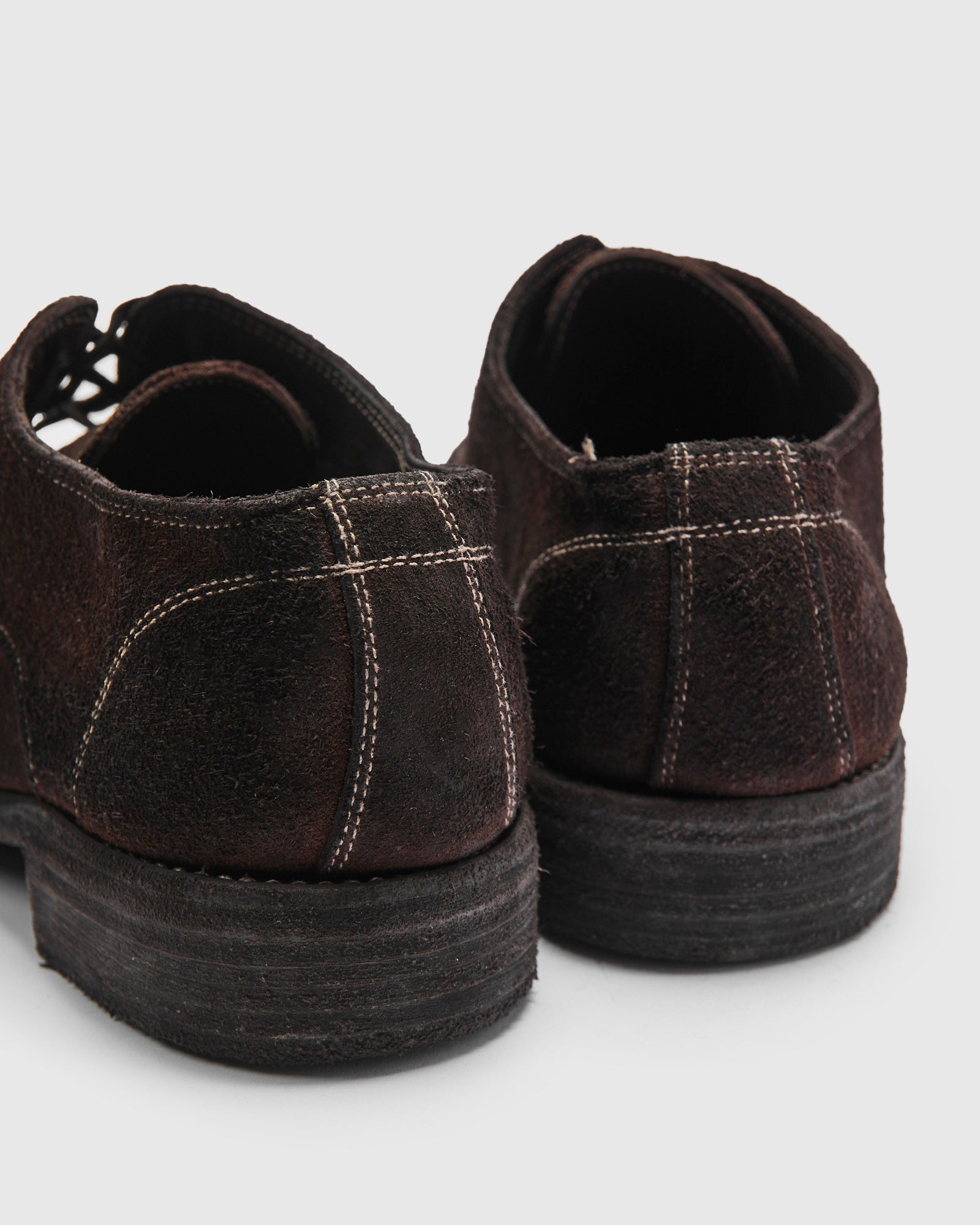 992 Classic Derby in Dark Brown Reverse Horse Leather – Blue Owl